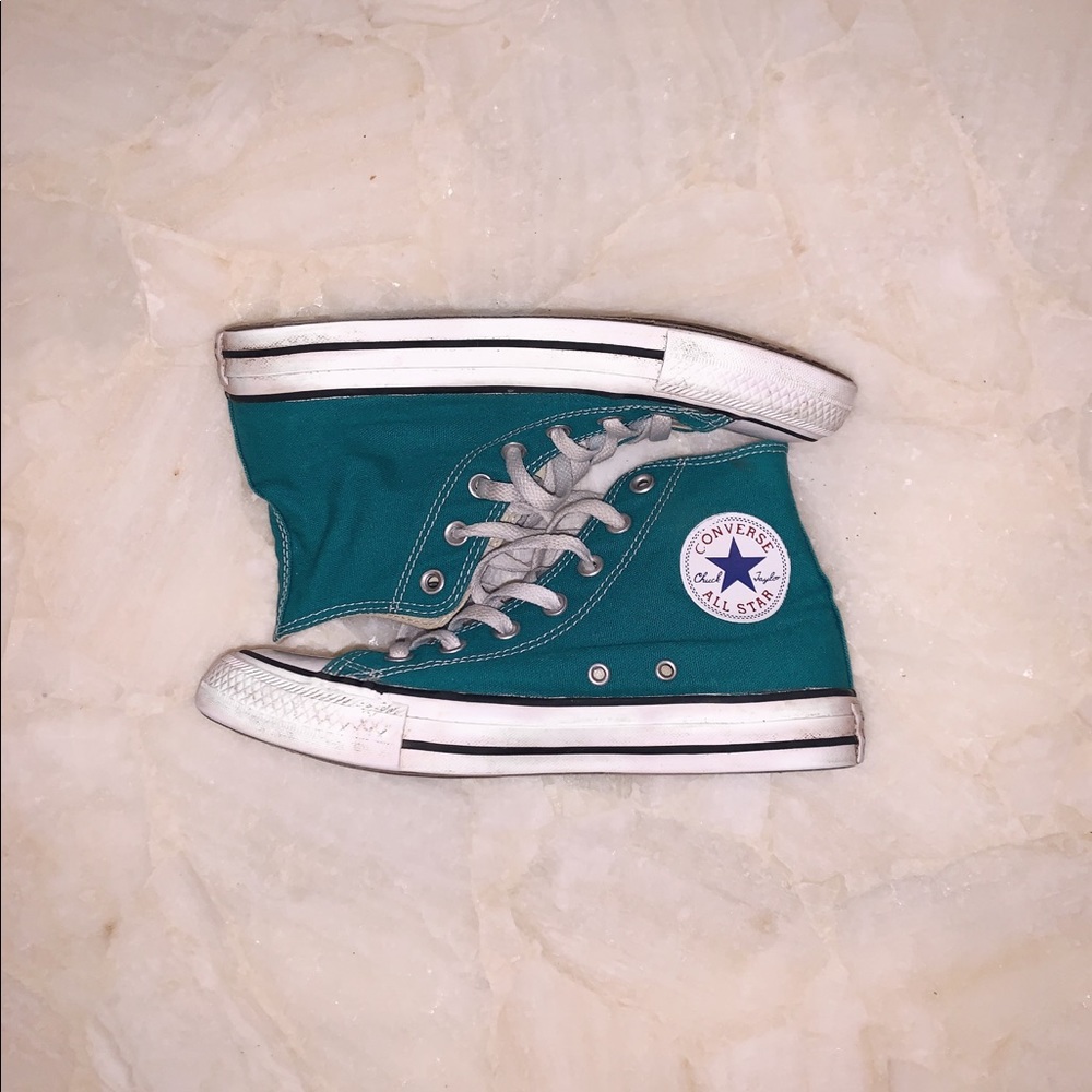 Converse teal high tops